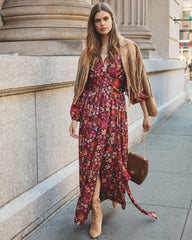 Village Views Floral Wrap Maxi Dress Ins Street