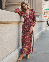 Village Views Floral Wrap Maxi Dress Ins Street