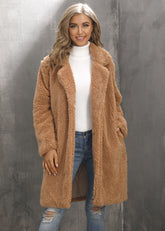 Melbourne Pocketed Teddy Coat - Camel Ins Street
