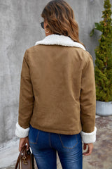 Lapel Collar Long Sleeve Coat Ins Street