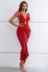 Verdandi Plunging Draped Evening Bandage Dress Ins Street