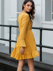 Yellow casual dress Ins street