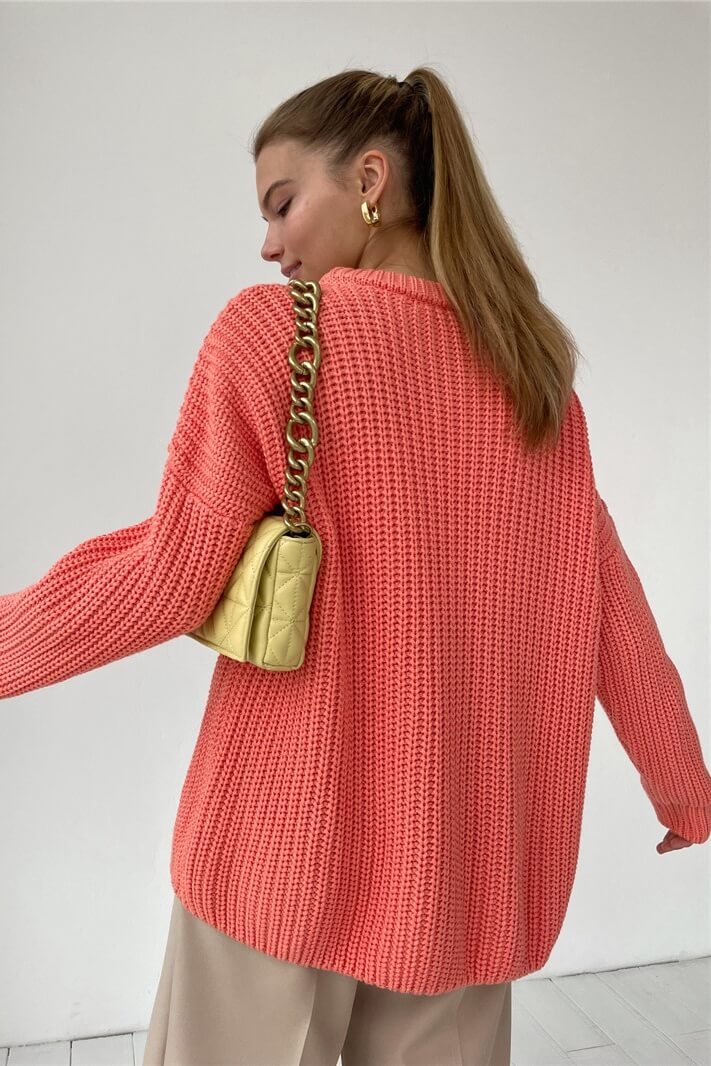 Loose Candy Color Round Neck Sweater Ins street