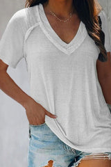 White Mid-Length Short Sleeve Summer T-Shirt Ins street