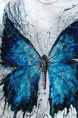 V-Neck Butterfly Print T-Shirt Ins street