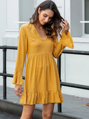 Yellow casual dress Ins street
