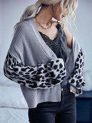 Single-breasted Leopard Print Sweater Jacket 2023-03-14 InsStreet