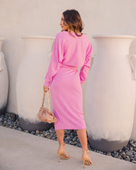 Mind, Body, Soul Ribbed Dolman Sleeve Crop Top - Pink Ins Street