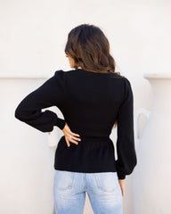 Dixie Knit Peplum Sweater Ins Street