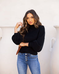 Hickory Ribbed Knit Sweater - Black Ins Street