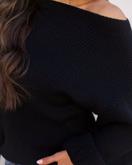 Hickory Ribbed Knit Sweater - Black Ins Street