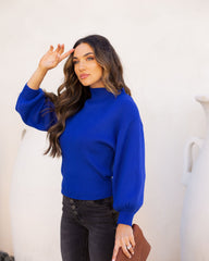 Hickory Ribbed Knit Sweater - Cobalt Blue Ins Street