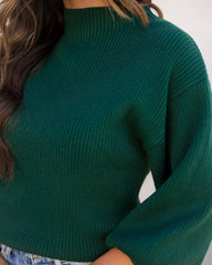 Hickory Ribbed Knit Sweater - Hunter Green Ins Street