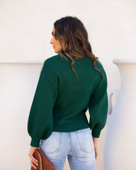 Hickory Ribbed Knit Sweater - Hunter Green Ins Street