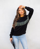 Perform Rhinestone Fringe Knit Sweater ON T-001