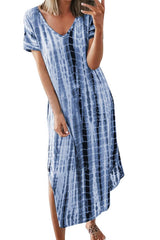 Tie-Dye Side Split Maxi Dress Ins street