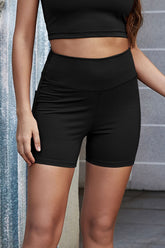 Exposed Seam Decorative Button Yoga Shorts Ins Street