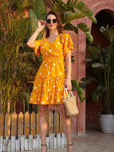 Yellow V-neck casual dress Ins street