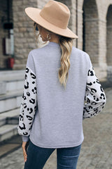 Leopard Print Cutout Long Sleeve Tee Ins Street