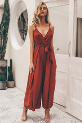 Vintage Backless beautiful Wrap Jumpsuit Ins street