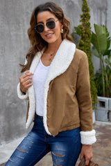 Lapel Collar Long Sleeve Coat Ins Street