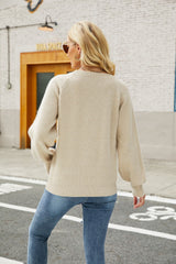 Mixed Knit Raglan Sleeve Sweater Ins Street