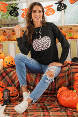 Leopard Pumpkin Graphic Sweatshirt Ins Street