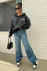 90's Girl Non Stretch Wide Leg Jeans - Vintage Blue Wash Ins Street