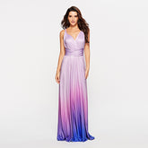 Sleeveless V-Neck Floor-Length Gradient Women's Dress Ins street