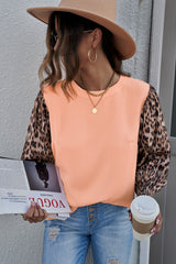 Leopard Puff Sleeve Spliced Top Ins Street
