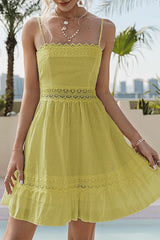 Fashion Solid Polka Dot Lace Stitching Dress Ins street