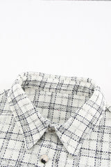 Plaid Color Block Curved Hem Shirt Jacket Ins Street
