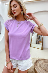 Eyelet Short-Sleeve Summer T-Shirt Ins street