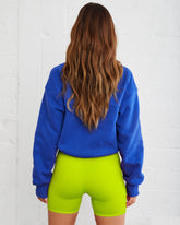 Athletic Cotton Blend Pocketed Half Zip Pullover - Cobalt Blue - FINAL SALE InsStreet