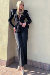 Abbot Kinney Wide Leg Skater Jeans - Black Ins Street