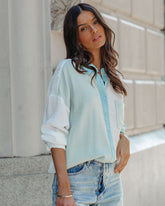 Ashford Colorblock Button Down Top - Blue Multi InsStreet