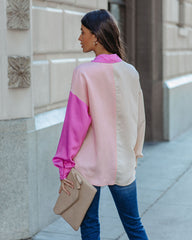 Belden Colorblock Button Down Top - Pink Multi InsStreet