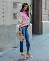 Belden Colorblock Button Down Top - Pink Multi InsStreet