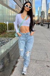 Better Than Your Last Ripped Straight Leg Jeans - Medium Blue Wash Ins Street