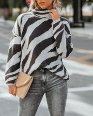 Bryson Zebra Turtleneck Knit Sweater - FINAL SALE Ins Street