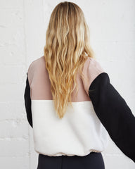 Circuit Cotton Blend Pocketed Half Zip Pullover - Black/ Mauve ALL-001