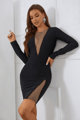 Lora V-neckline Mesh Bandage Dress Ins Street