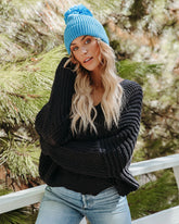 Carry On Knit V-Neck Sweater - Charcoal - FINAL SALE Ins Street