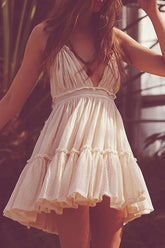 Womens Summer Halter Deep V Neck Sexy Patchwork Mini Short Dresses Ins street