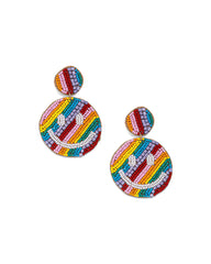 Drop A Smile Beaded Statement Earrings - Multi Ins Street