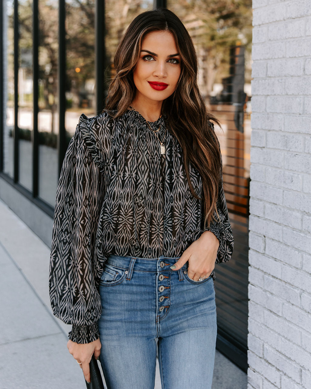 Fear Not Printed Smocked Blouse - FINAL SALE Ins Street