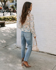 Malaia Floral Crochet Peplum Top - Ivory Multi Ins Street