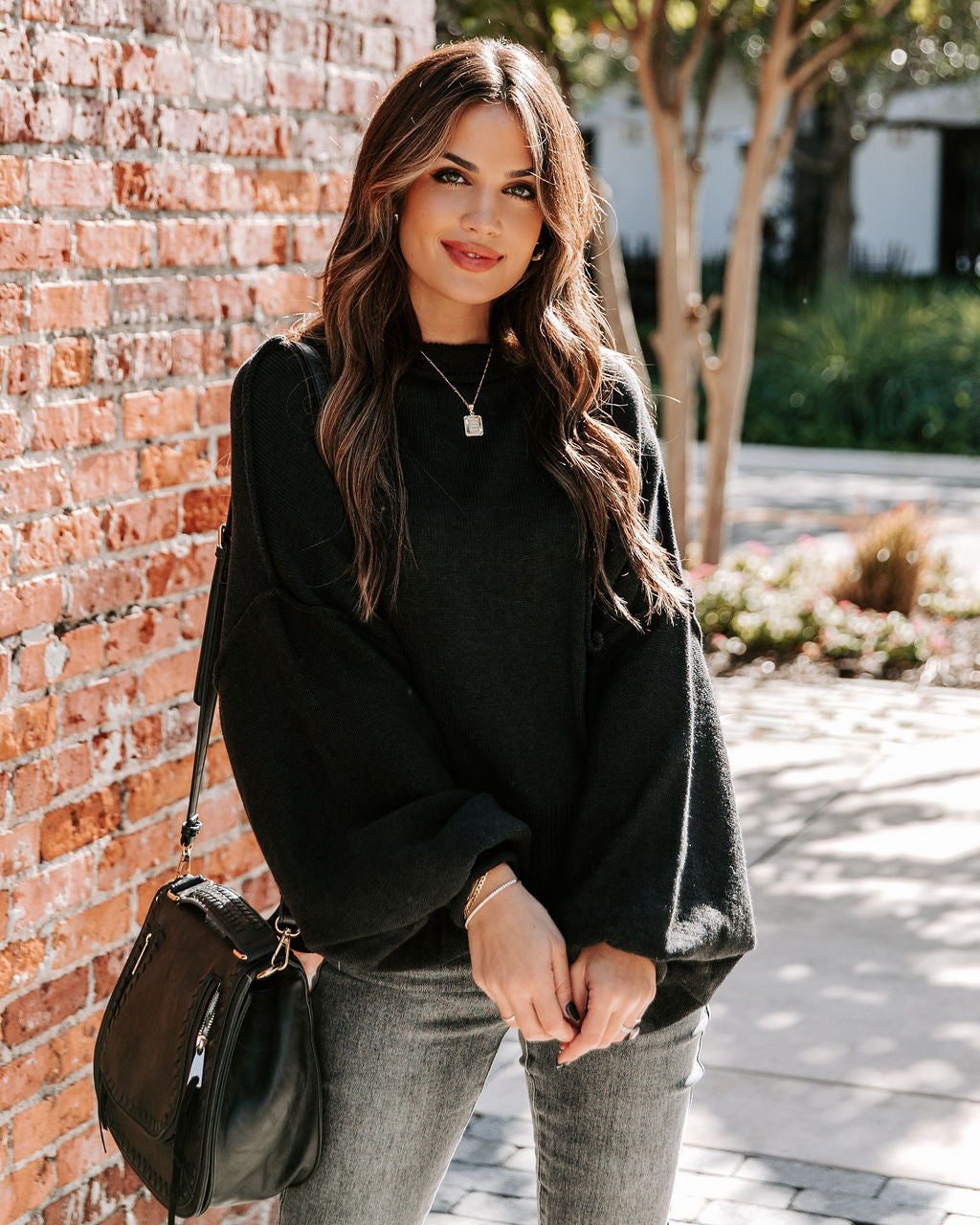 Mountain Gem Cotton Relaxed Sweater - Faded Black Ins Street