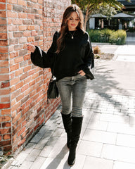 Mountain Gem Cotton Relaxed Sweater - Faded Black Ins Street