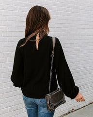 Zea Ruffle Mock Neck Blouse - Black Ins Street